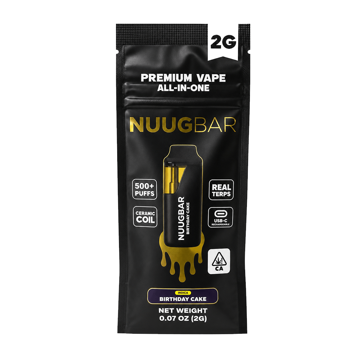 Birthday Cake NUUG BAR THC & THCA vape