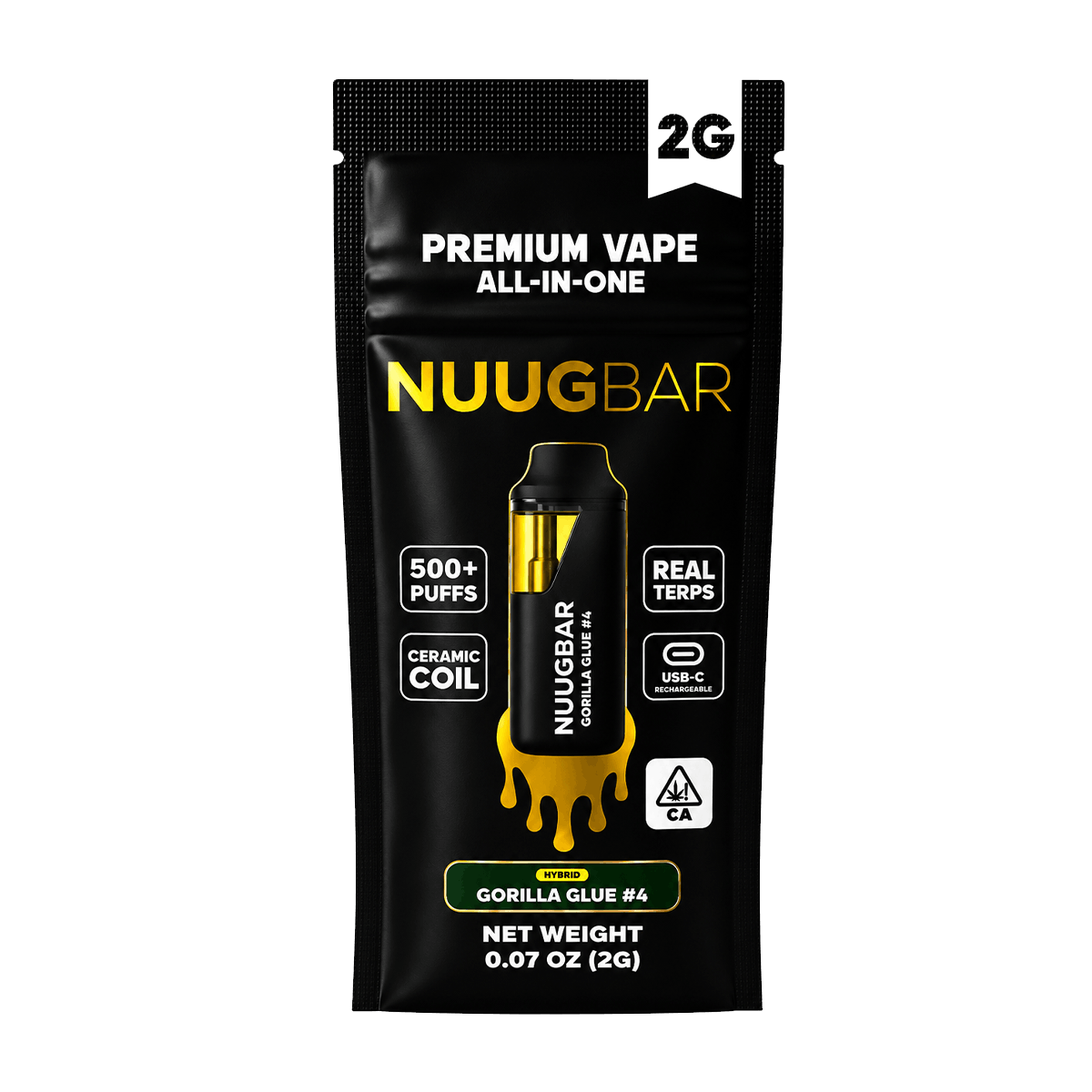 Gorilla Glue #4 NUUG BAR THC & THCA vape